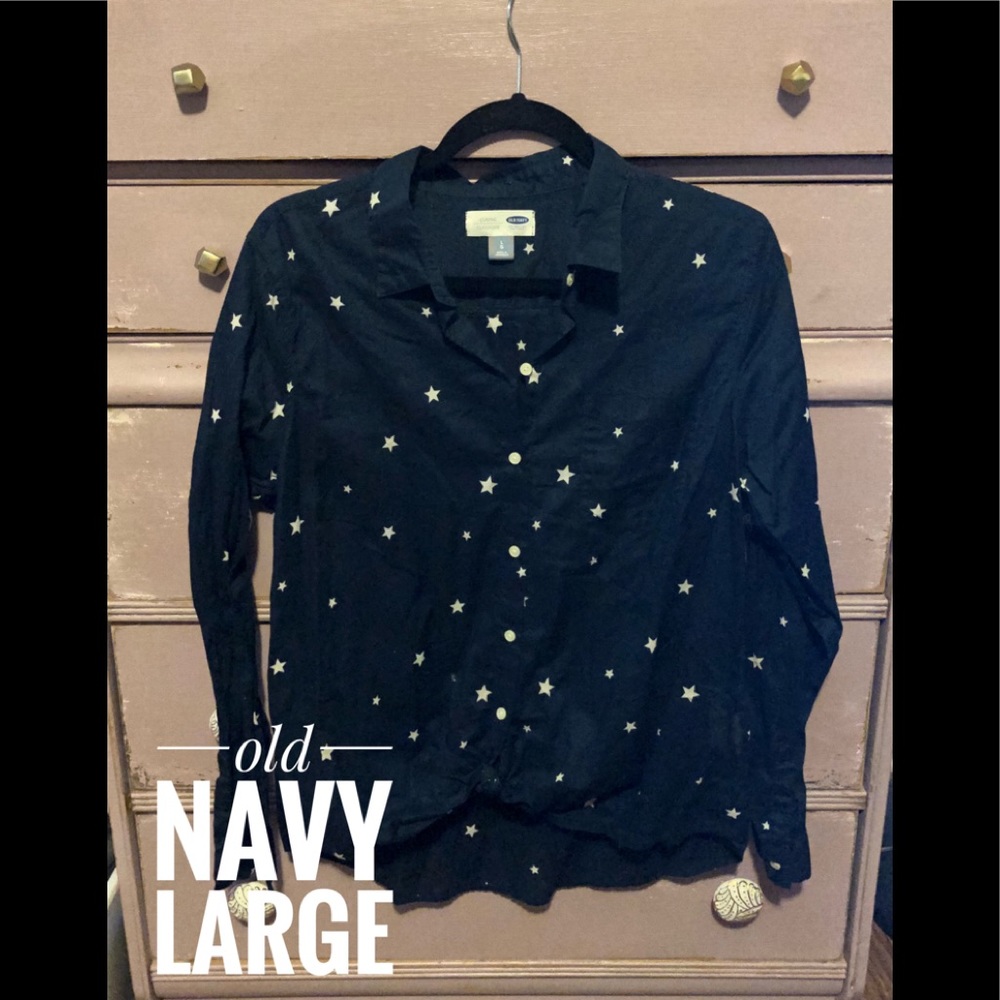 Old Navy Blouse, button down Stars, Large